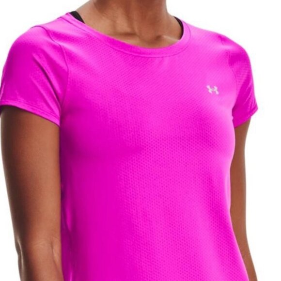 Under Armour Pancerz SS Barbie Pink Sz XL Women's Run Athletic Shirt - Picture 1 of 8